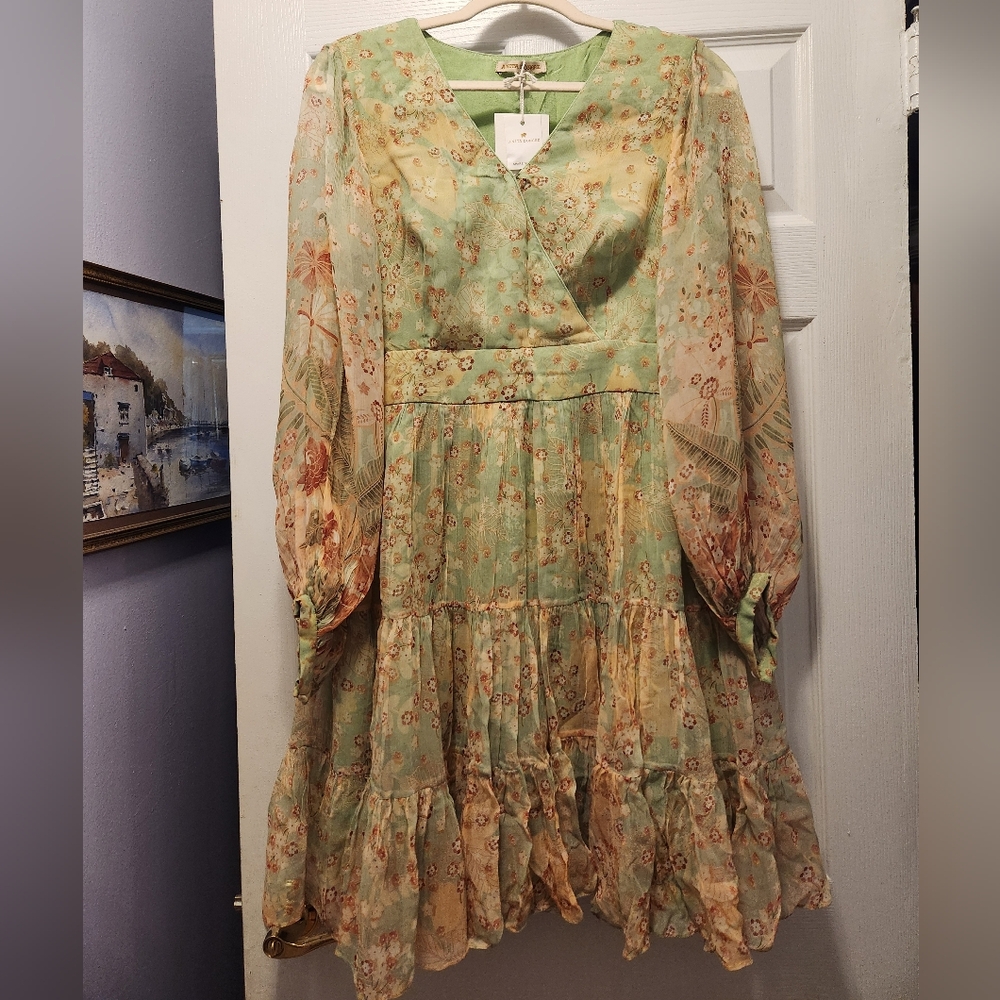 Anita Dongre Flowered Chiffon short dress